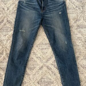 MOUSSY Vintage Size 25  Blue Distressed Skinny Jeans